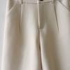 Women Summer Shorts High Waist Suit Shorts Straight Loose Thin Elastic Waist Above Knee Length Pockets Soft OL Style Formal Business Shorts