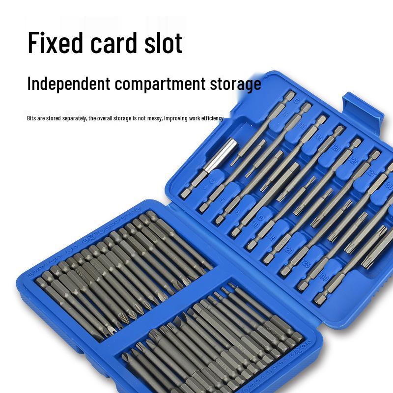Cross-Border Electric Screwdriver Bit Set: Slotted, Phillips, Hex Interchangeable Heads, Chrome Vanadium Steel.