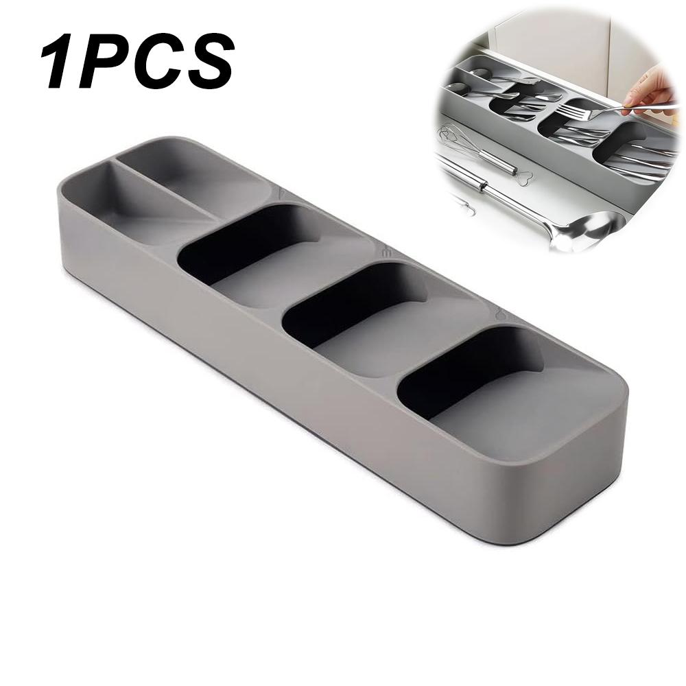 Multi-purpose Cutlery Storage Tray Cutlery Fork Spoon Compartmentalized Organizer Kitchen Drawer Categorized Storage Boxes