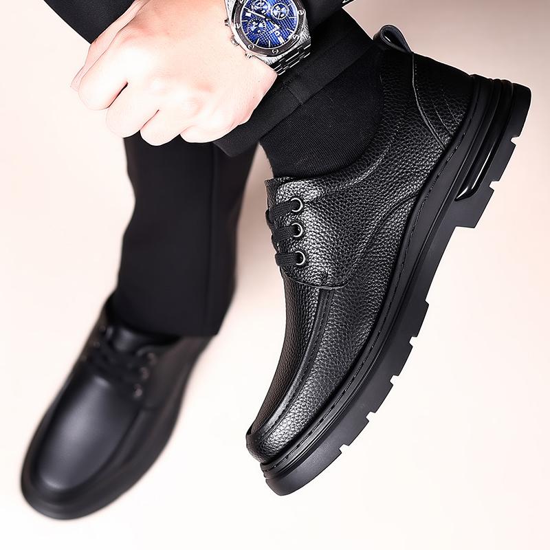 Men's Shoes Business Casual Leather Shoes Men Fashion Breathable Shoes British Casual Lace Up Leather Shoes