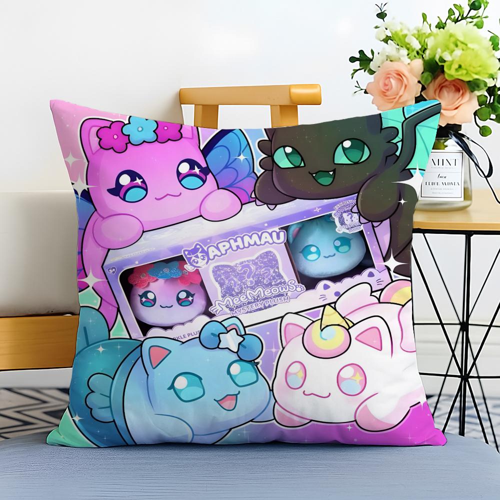 Cartoon Aphmau Decorative Cushion Cover Washable Linen Comfort Soft for Sofa Bed Cozy Home Room Decor