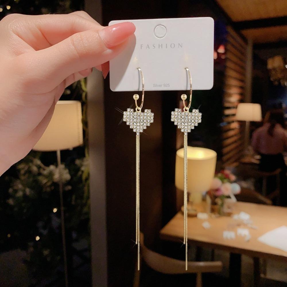 Rhinestone Tassel Earrings Tassel Engagement Earrings Hot Sale Jewelry  Fashion