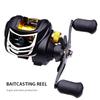 Baitcast-Rolle 7.2:1 Angelrolle Rot+Goldene Farben 3+1 Kugellager Wassertropfen 10KG Baitcasting-Rolle Handrad
