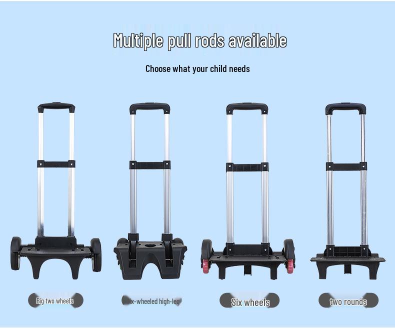 Afneembare Trolley Rugzak voor Groep 3-9, Grote Capaciteit, Basisschool & Middelbare School voor Jongens.