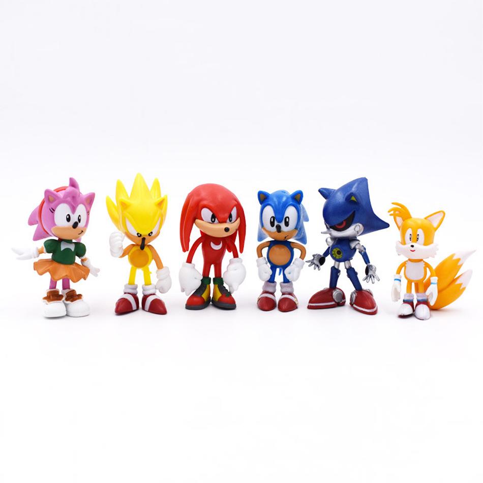 6-18Pcs Sonics Figure Tails Werehog Action Figures Knuckles Doll Dr. Eggman Cartoon Figurines Collectible Dolls  Hedgehog Toy