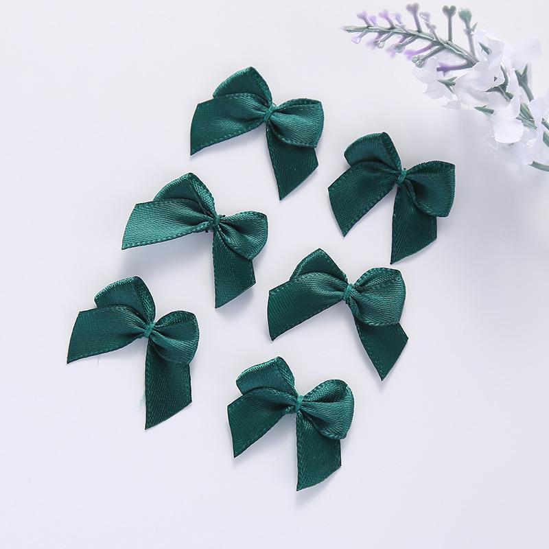 100Pcs/Set Polychrome Satin Bows Patches Applique Mini Bow Tie DIY Clothes Sewing Decoration