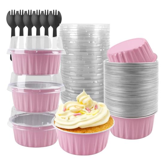 Hliníkové fóliové košíčky na dorty Mini formičky na dorty Jednorázová pečicí forma na Mousse Pudink Brownies Osobní porce Pečicí plech
