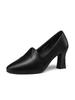  sapatos femininas women fashion black leather office career high heel shoes lady classic comfort elegant pumps ab166