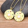 Nidin New Design Turkish Evil Eye Round Pendant Trendy Girs Zircon Lucky Jewelry Colorful Necklace Best Birthday Party Gifts