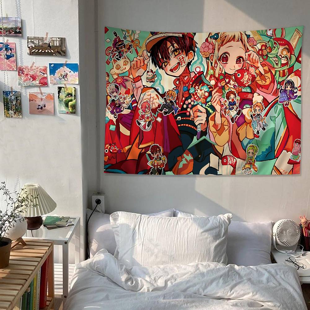 Anime Toilet Bound Hanako Kun Anime Tapestry Hippie Flower Wall Carpets Dorm Decor Cheap Hippie Wall Hanging