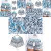 Summer Polyester Print Shorts With Tie Waist For Casual Wear