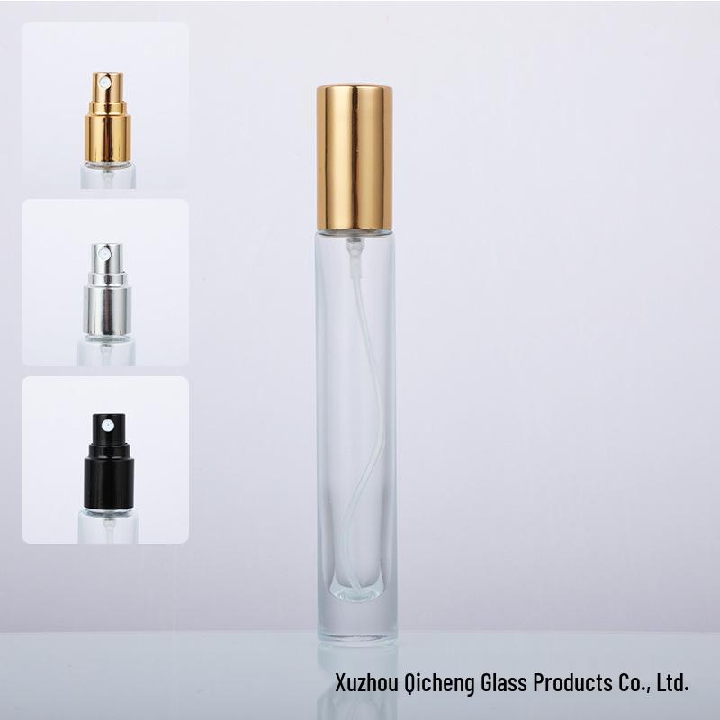 10ml Portable Glass Perfume Bottle with Spray, Roller Ball, and Lid - Silkscreen Compatible