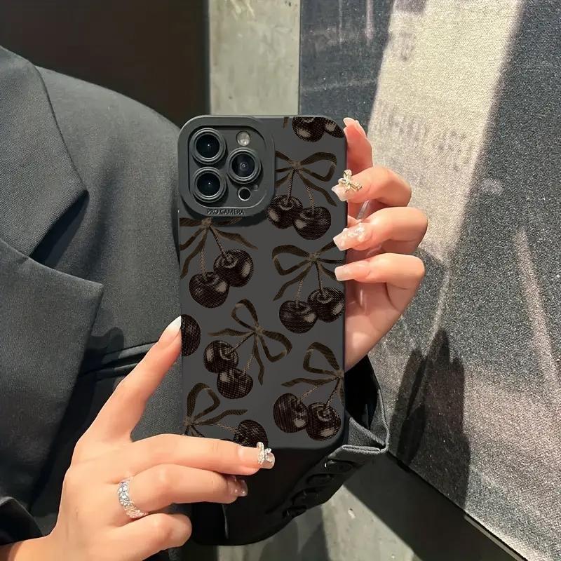 Cute Bow Cherry Silicone Soft Phone Case For Xiaomi Redmi Note 14 13 12 11 Pro Plus 5G 12S 11S Redmi 13C 14C 12 4G Cover