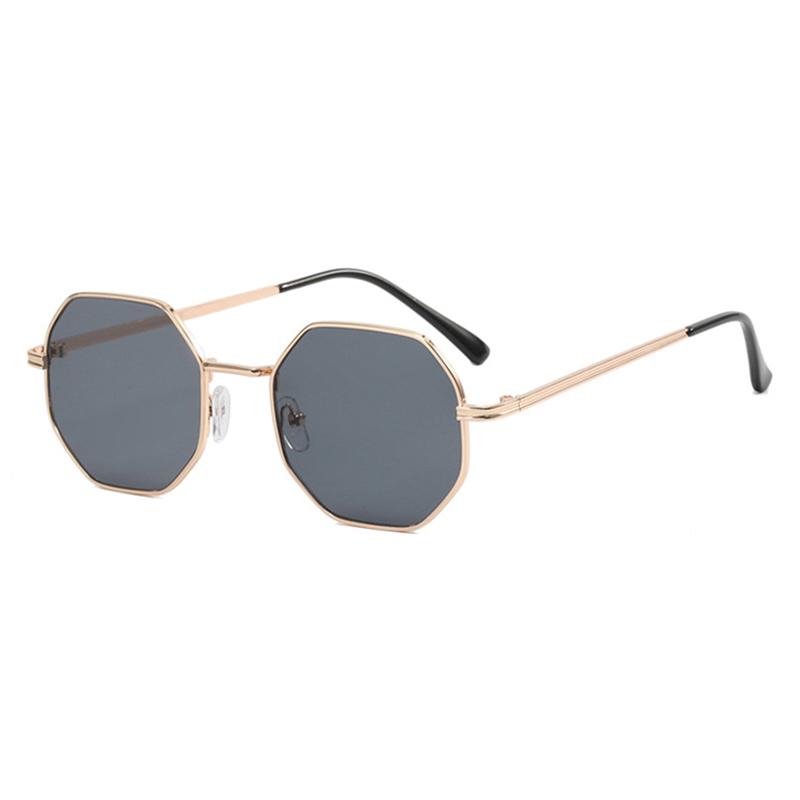 Vintage Polygon Sunglasses Women Men Luxury Metal Small Frame Sun Glasses Fashion Outdoor Driving Vacation Shades
