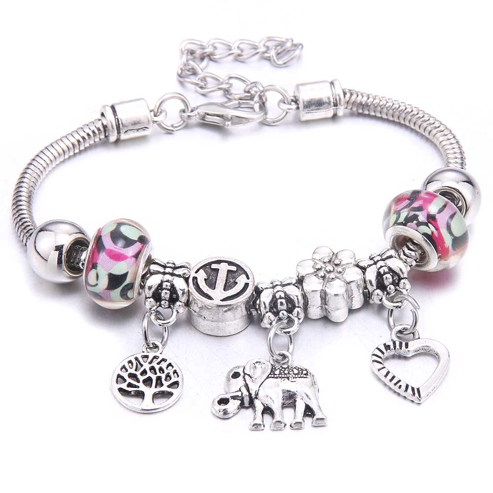 Papa snap Women Bracelet Colorful Crystal Charm Bracelet for Women DIY Beads Bracelets & Bangles Jewelry Gift