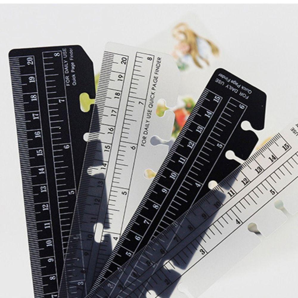 Transparent Loose-leaf Notebook Bookmark Multi-Function 6-Hole Scale Ruler  A5