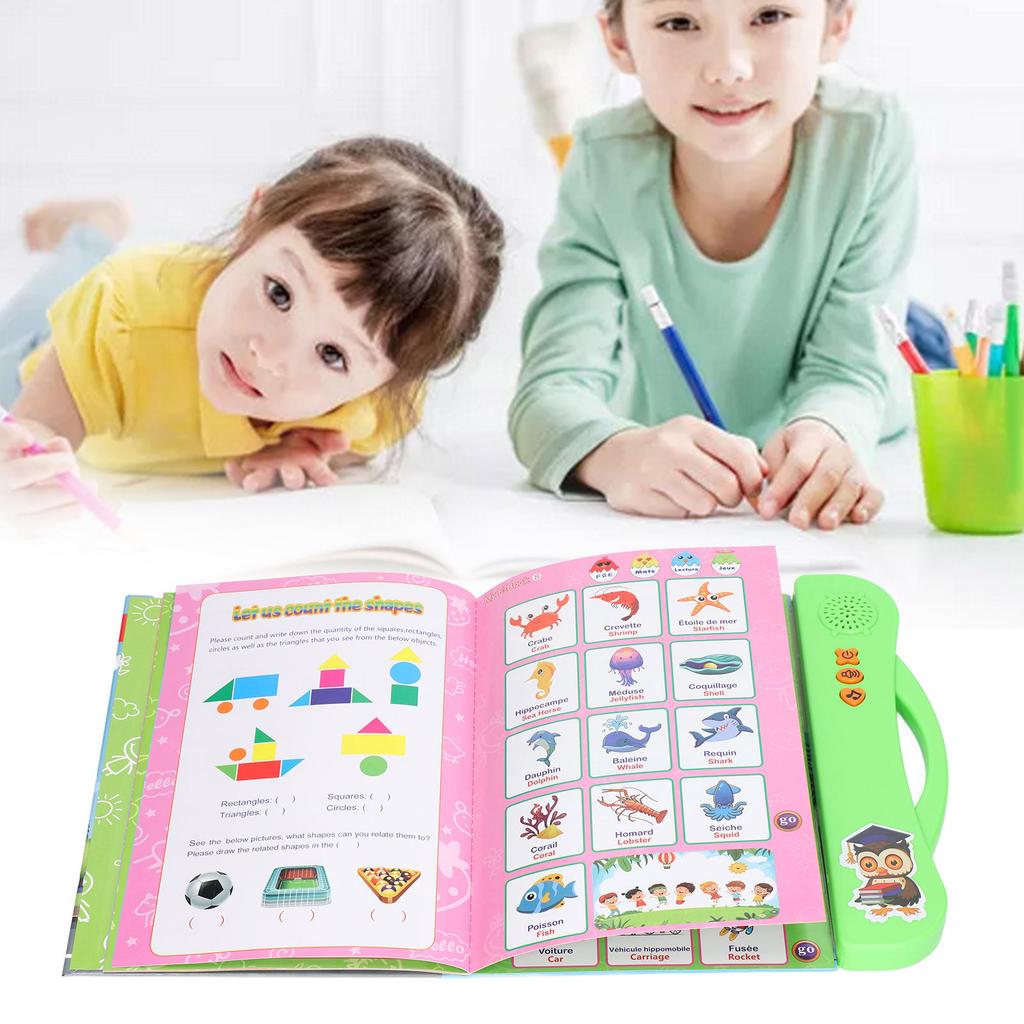 French Sound Book Children English Read Music Interactive Learning Book Educational Toy Birthday Gift
