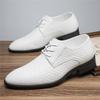 Trend New Luxury Designer Knit Patent Leather Lace Up Derby Shoes For Men Casual Business Formal Dress Footwear Zapatos Hombre