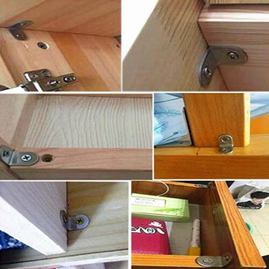 10/20pcs Shelf Bracket Closet 90 Degree Bracket Bed Brackets Metal Shelf Holder Stainless Steel Fasteners Aluminum Corner Screen