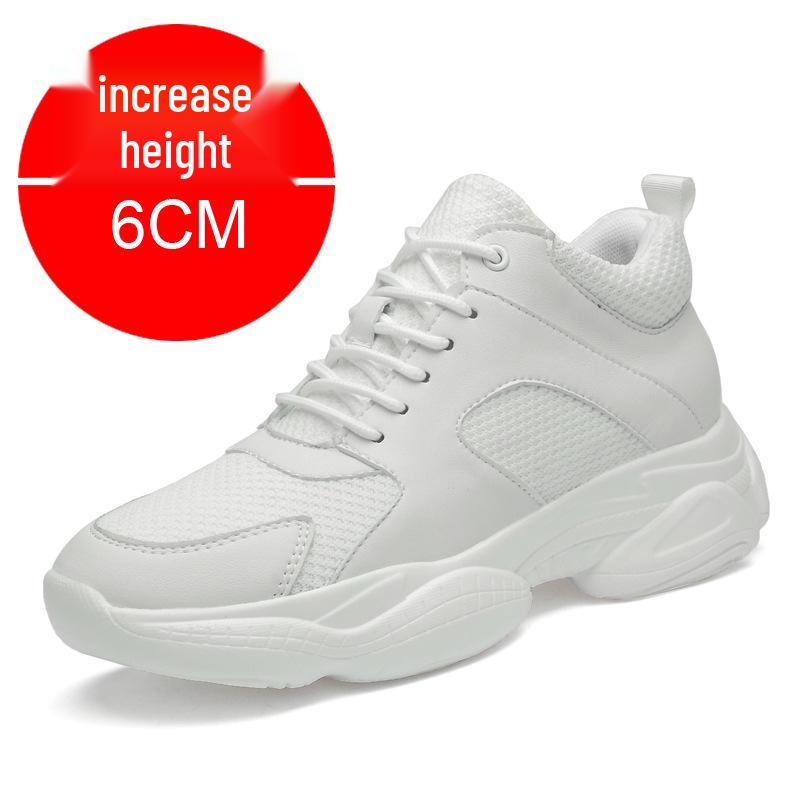 

2021 Men s Fashion White Summer Breathable Sneakers with Hidden 10cm Lift 41