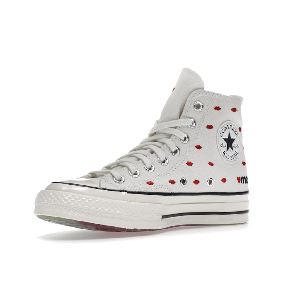 Converse Chuck 70 Embroidered Lips High Love Me - Vintage White Unisex Sneakers University-Red A01601C