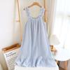 Summer Women's Cotton Spaghetti Strap Nightgown - Sweet, Loose, Mid-Length Dress