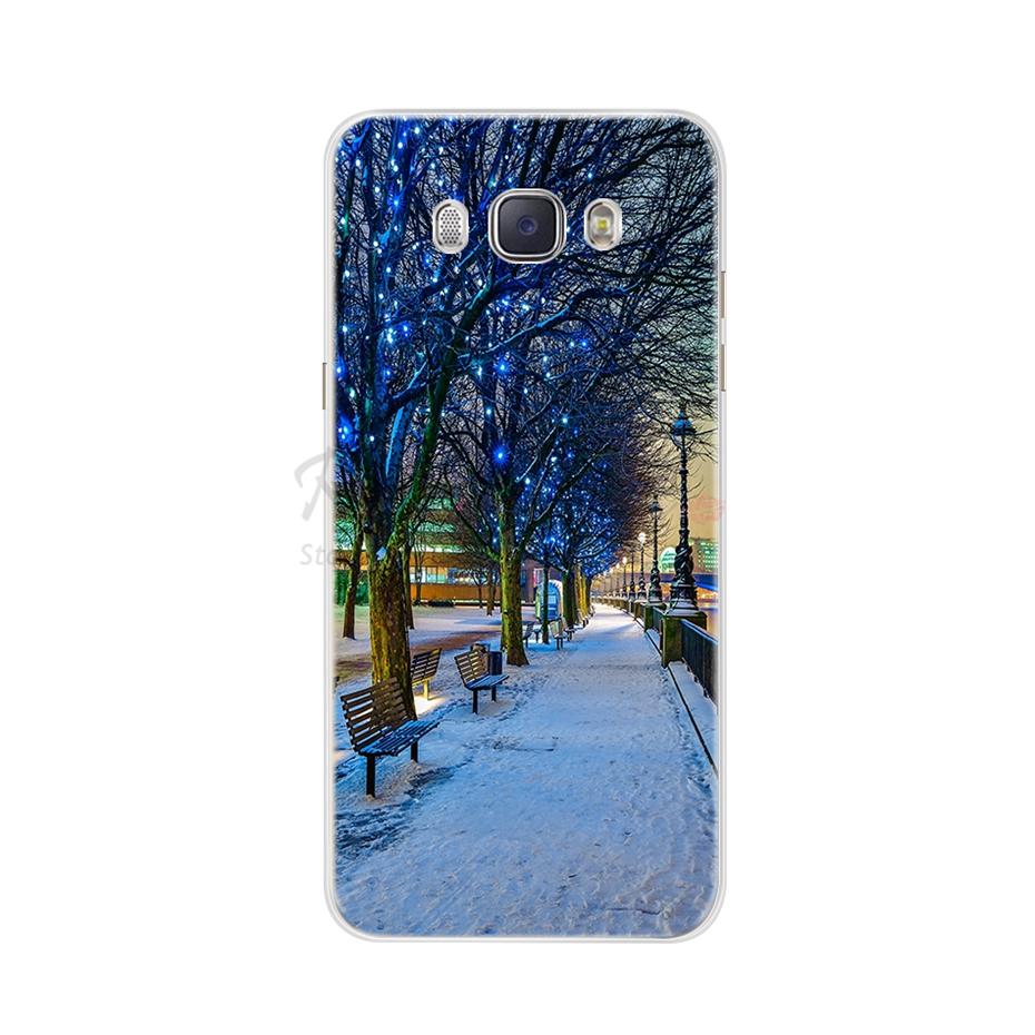 For Funda Samsung Galaxy J5 2016 Case J510 J510F Cover Flowers Painted Back Protective Phone Case For Coque Samsung J5 2016 Case