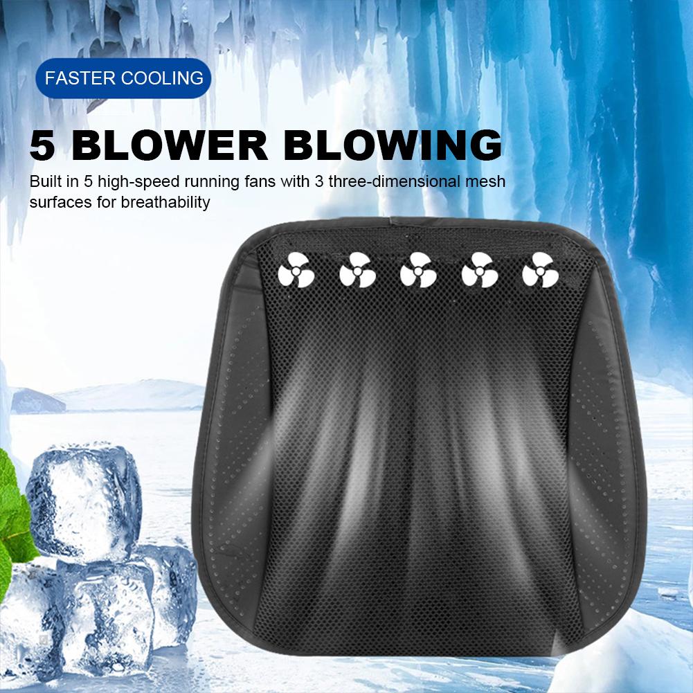 5V-24V Car Summer Cool Air Seat Cushion With The Fan Seat Cover Blowing Cool Summer Ventilation Cushion Seat Cushion Cooling