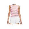 Court Dri-Fit Maria Striped Logo Tennis Tank Top Women Tops White Red CI9371-101