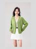 Plus Size Women's Knit Cardigan - Single-Breasted, Hollow-Out, Solid Color, Versatile for Spring/Autumn
