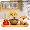 Laywin Fortune-Bringing Cat Home Decoration Item - Natural Yellow Crystal Tree - Tree of Wealth - Cat Desktop Decorative Item