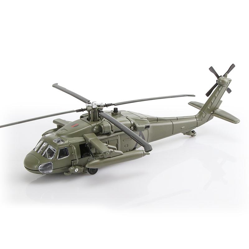 Black Hawk Kampfhubschrauber Simulation Diecast & Spielzeugfahrzeuge Geräusche & Licht 1:64 Legierung Militärische Sammlung Modell Metallflugzeug