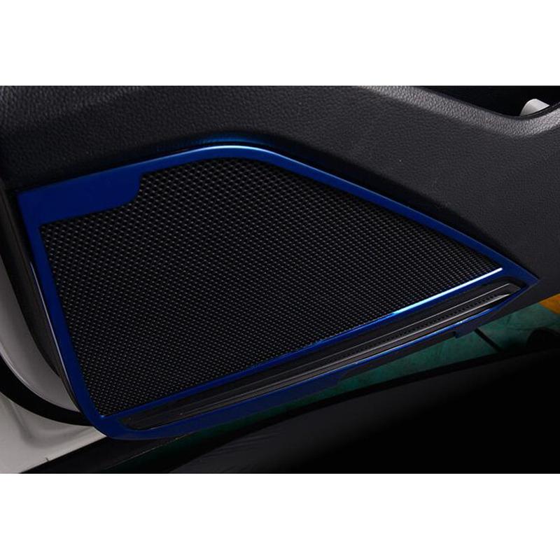 For Volkswagen VW Tiguan L   2024 Stainless Steel Car Inner Door Audio Speaker Covers Stereo Stick Trim Accessories 4Pcs