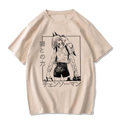 Makima Harajuku Graphic Tees Clothing Chainsaw T Shirt Cartoon T-shirt Japanese Anime Aesthetic Clothes Harajuku Streetwear