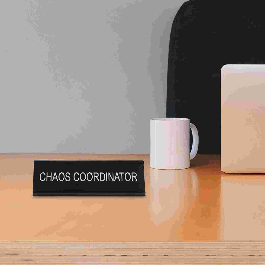 Position Card Chaos Coordinator Plaque Deskplates Name Accessory Sign Decor Office Decorative