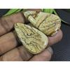 88Cts. 2Pcs Natural Picture Jasper Pear Cabochon Gemstone 24X42-25X44 MM A-98