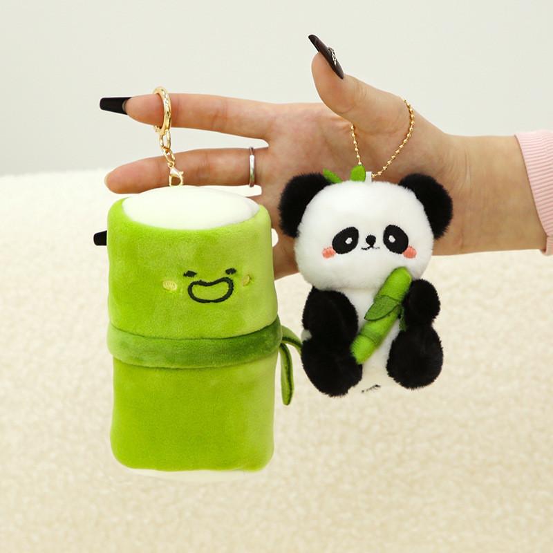 Panda Bamboo Plush Keychain Cute Stuffed Animal Backpack Pendant Gift Birthday