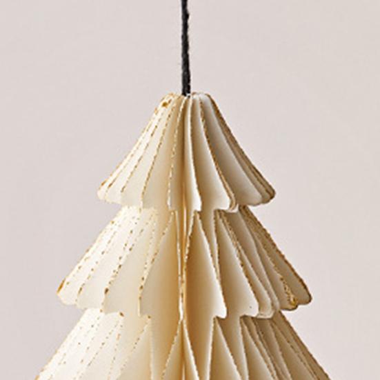 Christmas Paper Honeycomb Ornaments 3D Mini Glitter Edge Honeycomb Tree Ornament Vintage Hanging Paper Lantern for Xmas Tree Home New Year Decor
