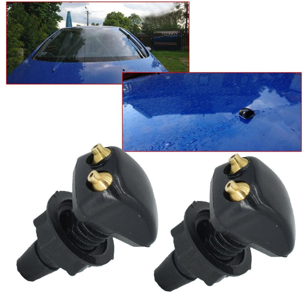 2 Pcs Car Dual Holes Windshield Washer Nozzle Wiper Water Spray Jet Adjustable