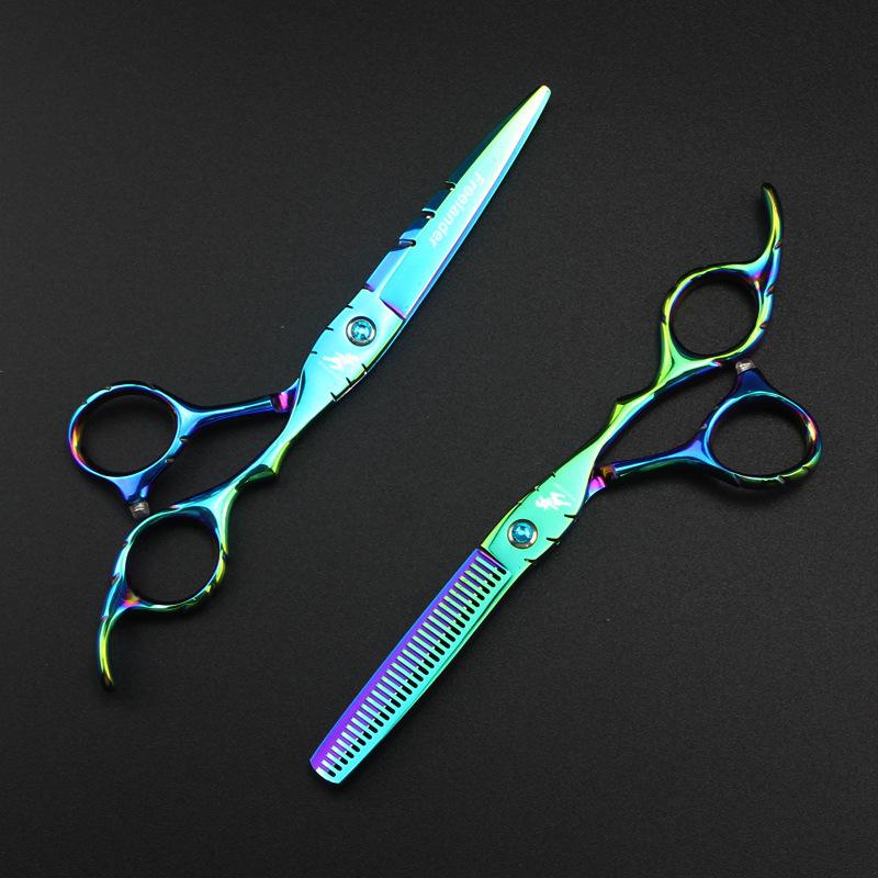 SY5 God Walker Green Hairdressing Scissors Set: Straight & Thinning Scissors (Model SY5-0402)