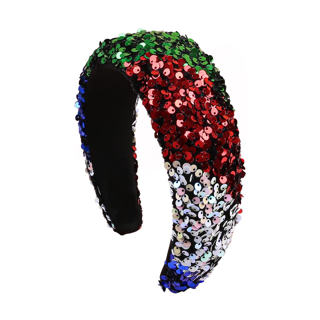 Fashion Sponge Padded Hairband 2inch Wide Headband Sparkly Sequin Headbands Adult Hair Jewley Accessories for Women Girls