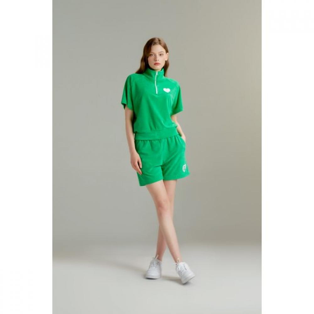 GOXO Зеленые короткие брюки из махровой ткани Дай мне друга S(44-55)