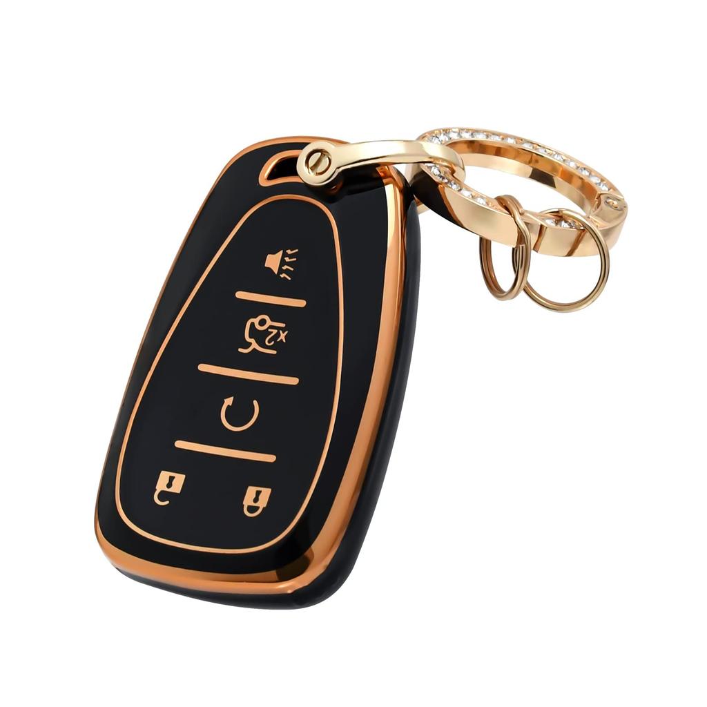 5 Buttons TPU Car Key Case Cover Fob For Chevrolet 2017-2019 Chevy Malibu Camaro Cruze Traverse Sonic Volt Bolt Equinox Protecto