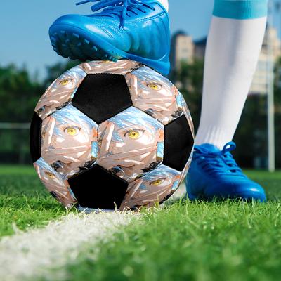 Soccer Ball Colorful Machine Stitched PVC Size 5 Team Training Competition Ready Durable High-Bounce Cool Sports Gift