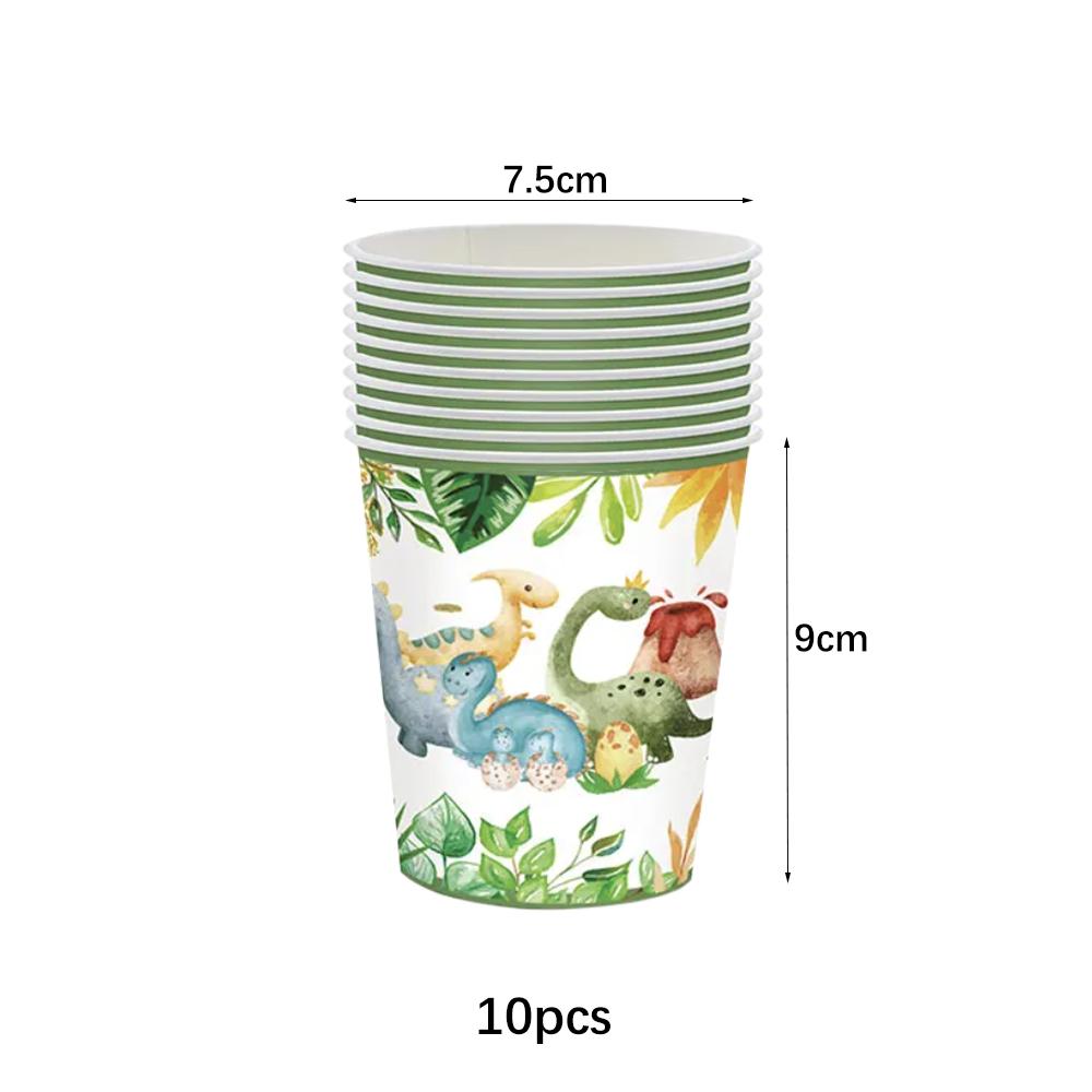 Cartoon Dinosaur Birthday Disposable Tableware Paper Plates Cups Napkin Tablecloth Dinosaur Roar Theme Birthday Party Decoration