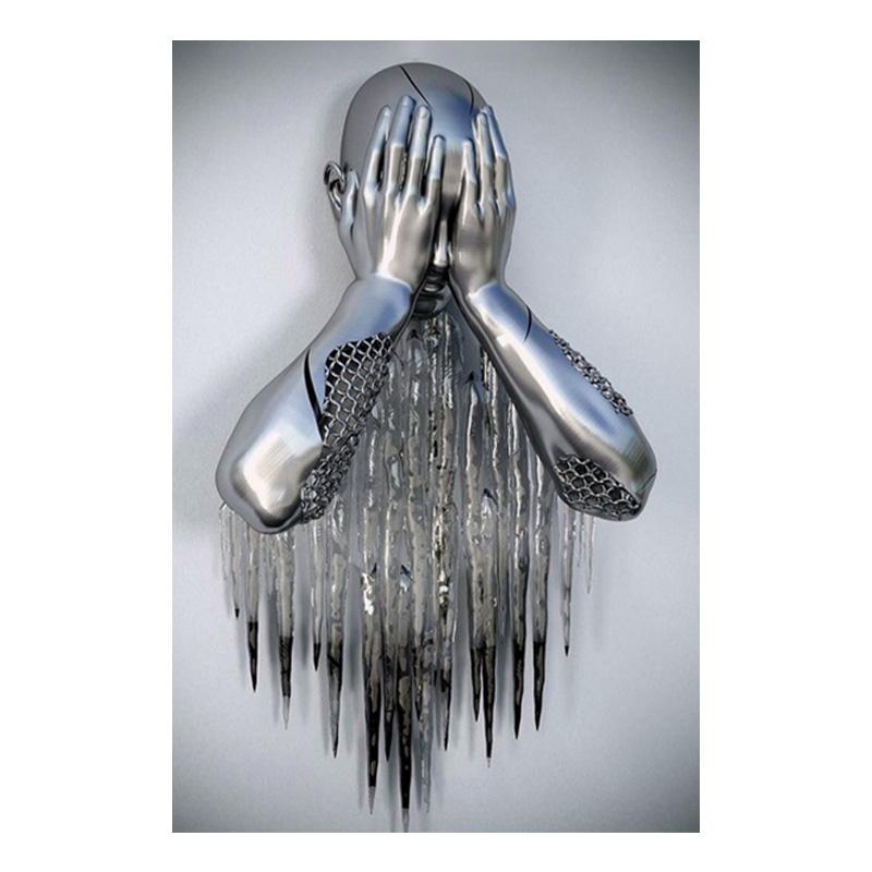 Metall Figur Statue Kunst Leinwand Malerei Romantische Abstrakte Poster und Drucke Liebhaber Wand Bilder Moderne Wohnzimmer Wohnkultur