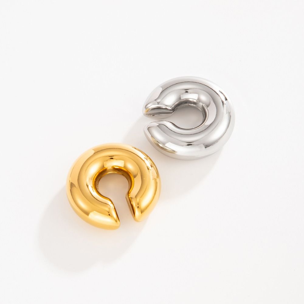 Hip Hop Stainless Steel C Shape Ear Cuff Silver Metal No Piercing Earrings Thread Irregular Shape Gold Jewelry Wear
