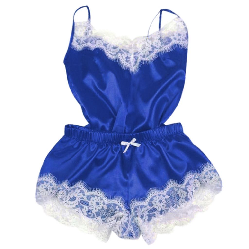 2PC Lingerie Women Sexy Nightdress Nightgown Sleepwear Underwear Set