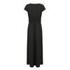 Damen Farbiges Deep V-Ausschnitt Kurzarm Langes Kleid Plissiert Hohe Taille Geschlitztes Kleid