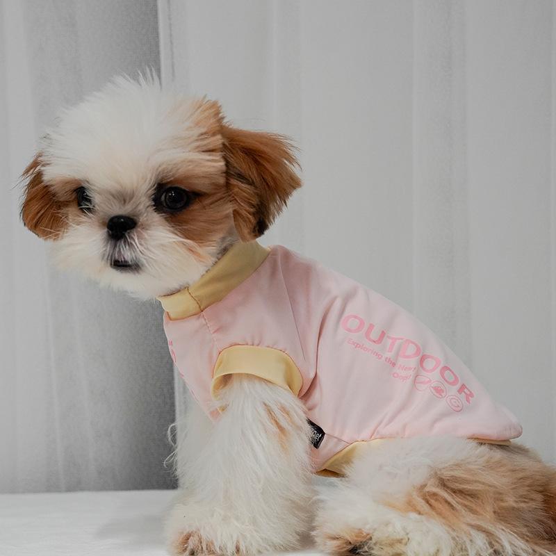 Dogs in spring and summer have cool feet, color matching and breathable, and wear Bichon Schnauzer clothes.